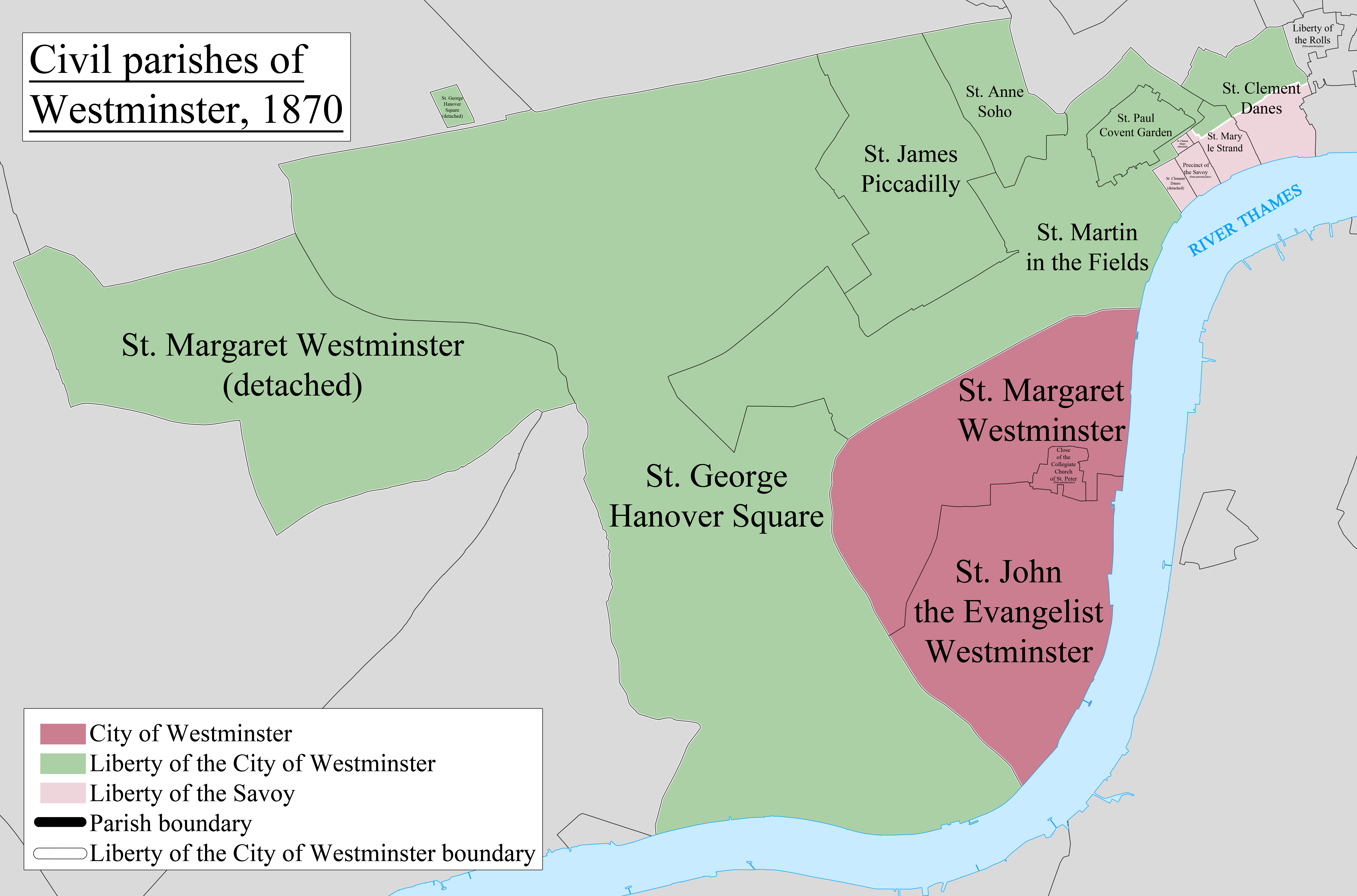 Westminster Parishes 1870