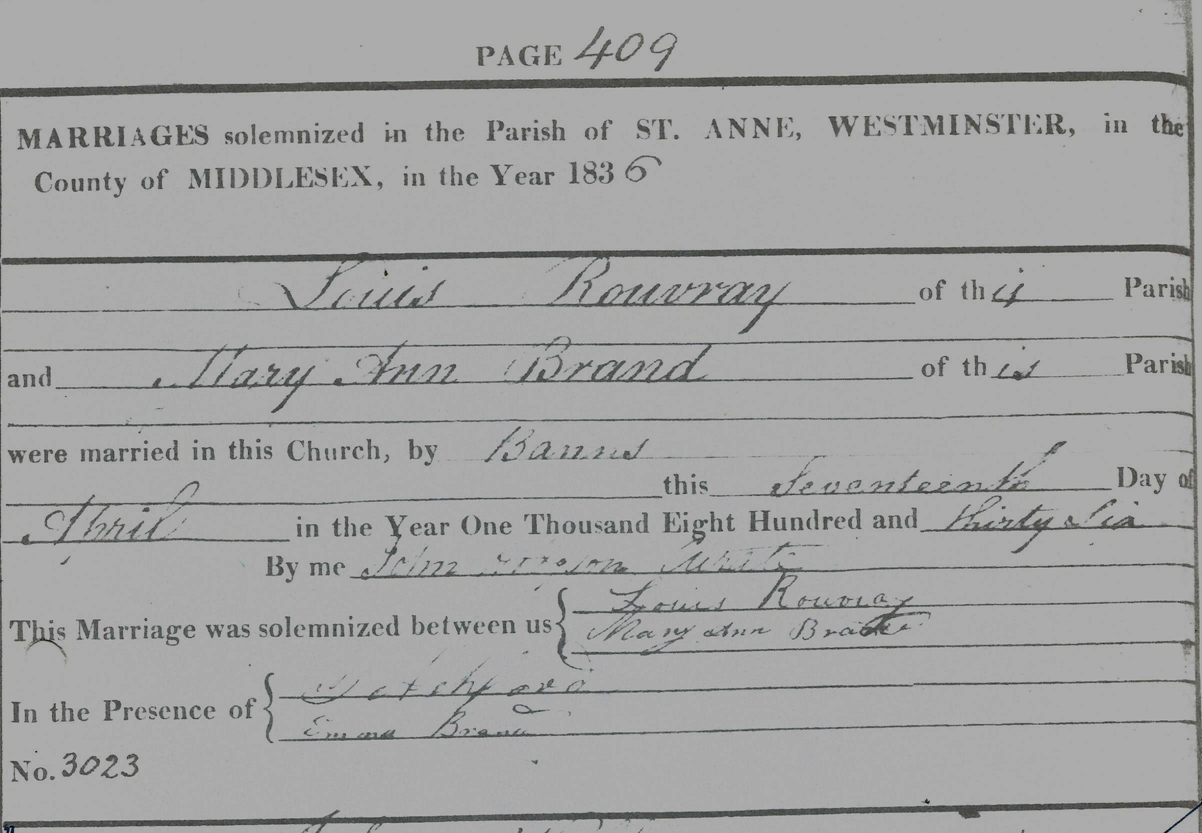 Louis Rouvary marriage certificate